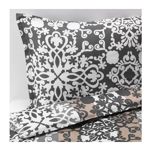 jysk cover pillow et PRAKTTRY Housse gris/blanc/beige taie  couette de