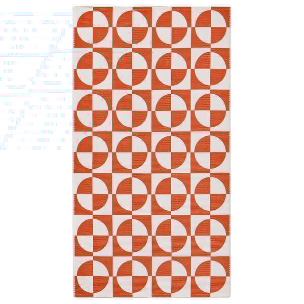 PUBLIKVÄRD Tapis tissé à plat, orange/à cercles, 80x150 cm