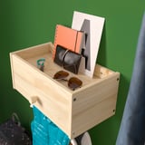 RAGGBERG Portemanteau avec tablette, pin, 40x21x17 cm