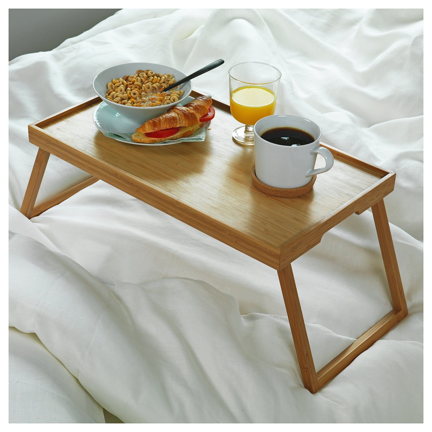 RESGODS Plateau de lit bambou mat riau durable IKEA RESGODS Plateau de lit bambou mat riau durable IKEA