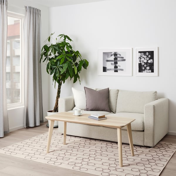 rindsholm tapis tisse a plat beige materiau durable ikea