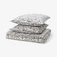 RODGERSIA Housse de couette et 2 taies, gris/blanc, 240x220/65x65 cm