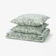 RODGERSIA Housse de couette et 2 taies, vert/blanc, 240x220/65x65 cm