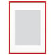 Option : Présentoir photo blanc encadré rouge avec cadre intérieur gris.