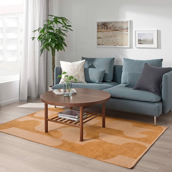 rodask tapis tisse a plat brun clair 133x195 cm ikea