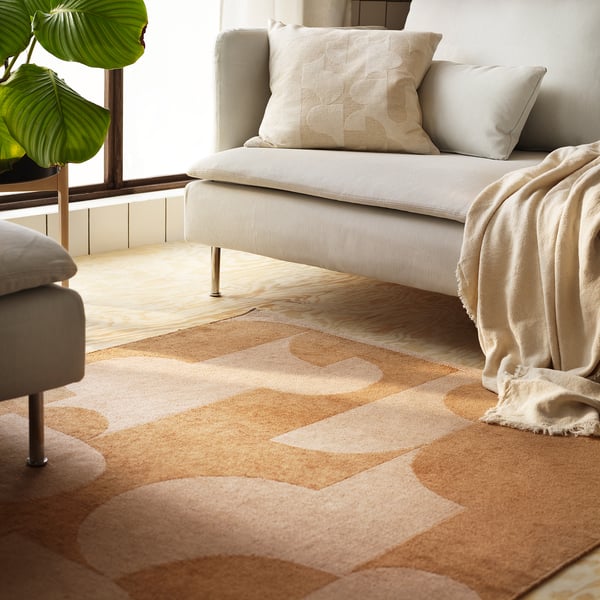 rodask tapis tisse a plat brun clair 133x195 cm ikea