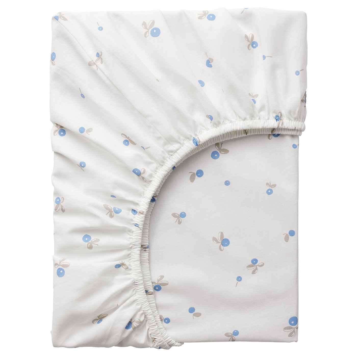 Drap Housse Pour Lit Bébé 80x160 Cm - En Polyester Doux Et Respirant, à Motif à Pois Bleu, Élastique Sur 4 Côtés - 10
