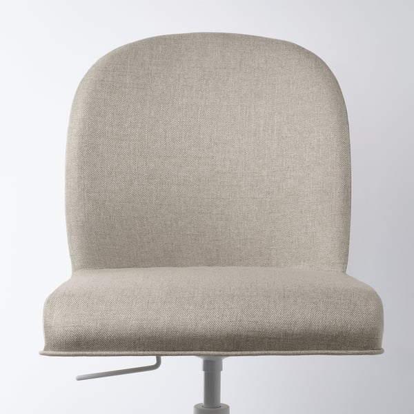 ROSENTORP Chaise pivotante, blanc/Kilanda beige clair