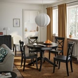 ROSENTORP / ROSENTORP Table et 4 chaises, noir/noir, 110/155 cm