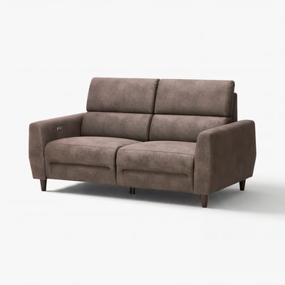 Canapé inclinable RULLERUM marron, rembourré dans un tissu doux avec réglages électriques.