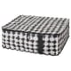 Coffret de rangement SÄCKKÄRRA noir, blanc, gris avec fermeture éclair et poignées.