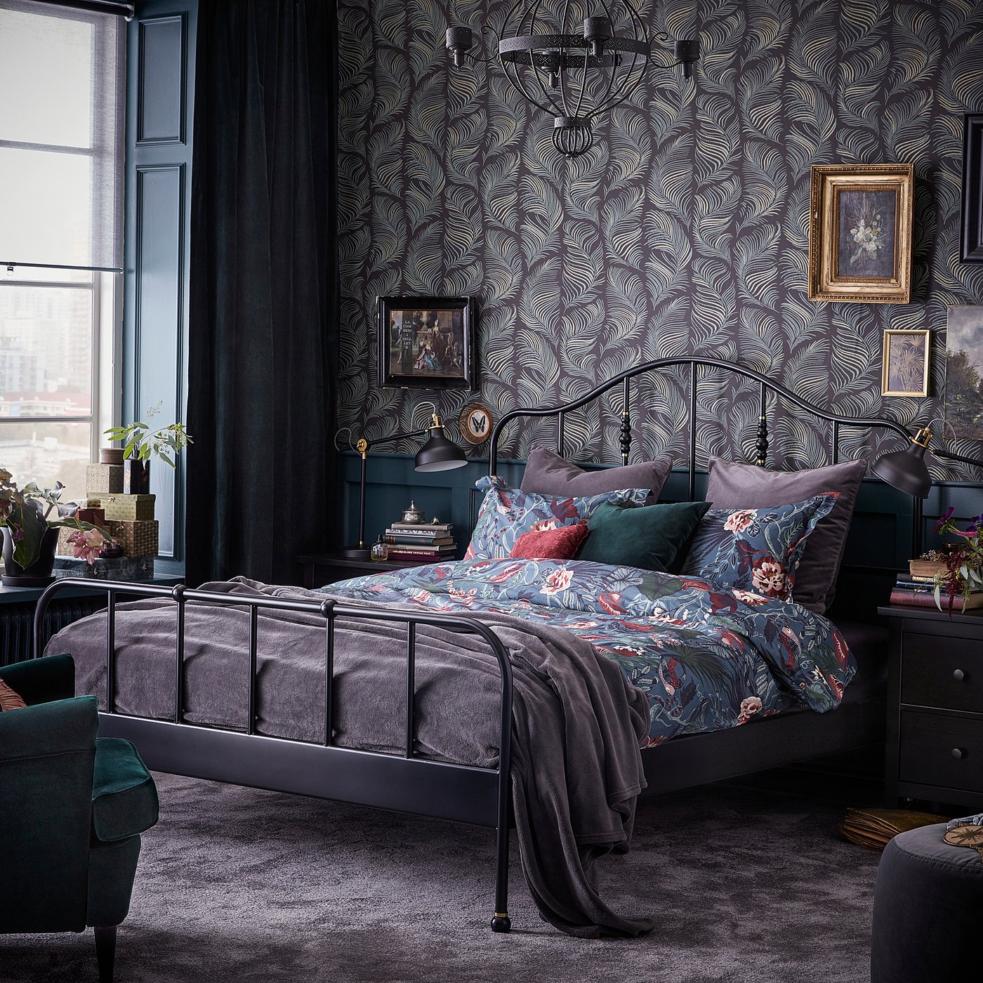 Sagstua Cadre De Lit Noir Lonset 140x200 Cm Ikea