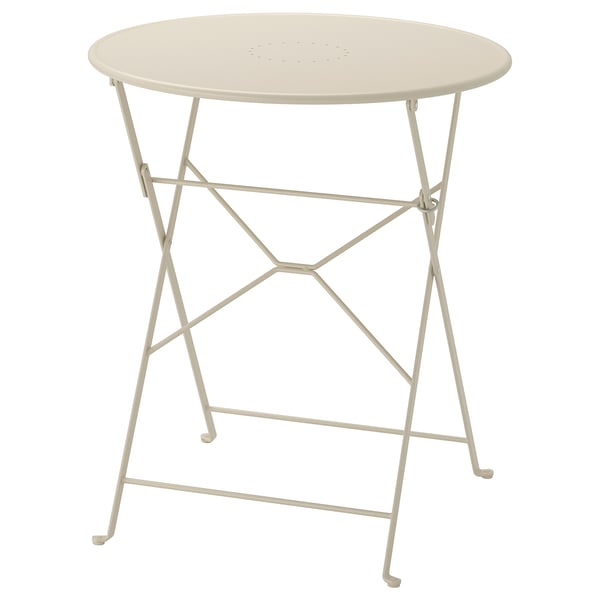 Saltholmen Table Exterieur Pliable Beige 65 Cm Ikea