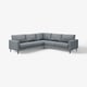 SALTSJÖBADEN canapé gris d’angle 4 places, design moderne, coussins souples, pieds métalliques.