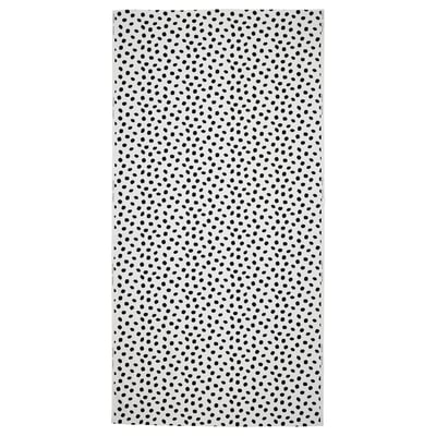 Tissu SANDLUSERN - pois noirs sur blanc, rectangulaire, coton.