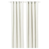 Rideaux SANELA blanc cassé, velours pur coton, design œillets, plis élégants, lumière filtrante.
