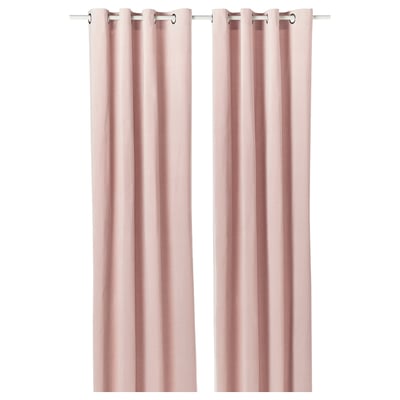 SANELA : rideaux en velours rose avec trous d’œillets au design moderne et simple.