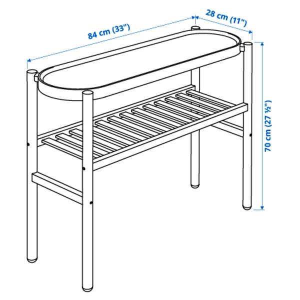 SATSUMAS Piédestal, bambou/blanc, 70 cm