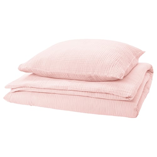 Parure de lit SCHERSMIN, couette blush, 100 % coton biologique.