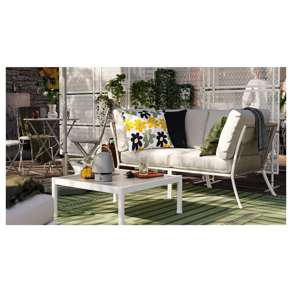 SEGERÖN Section d'angle, extérieur, blanc/beige