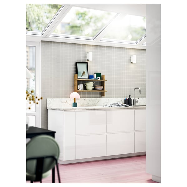 SIBBARP Revêtement mural sur mesure, blanc effet marbre scintillant/stratifié, 1 m²x1.3 cm