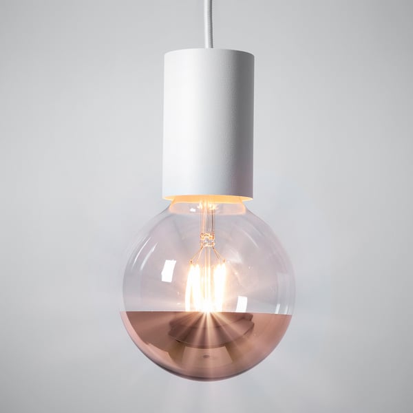 SILLBO Ampoule LED E27 370 lumen, globe, rose doré effet miroir, 125 mm IKEA