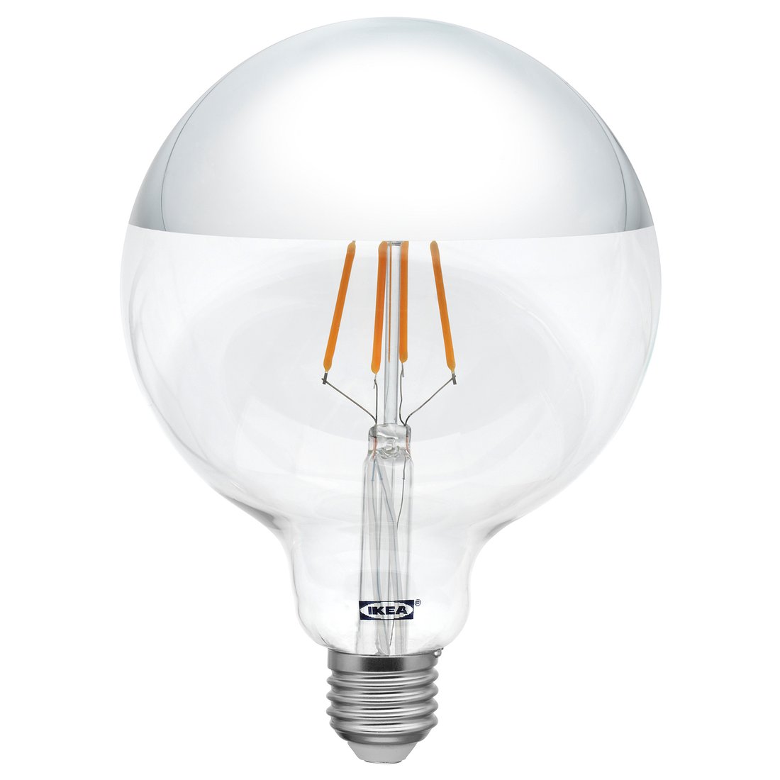 SILLBO Ampoule LED E27 370 lumen, globe, argenté effet miroir, 125 mm