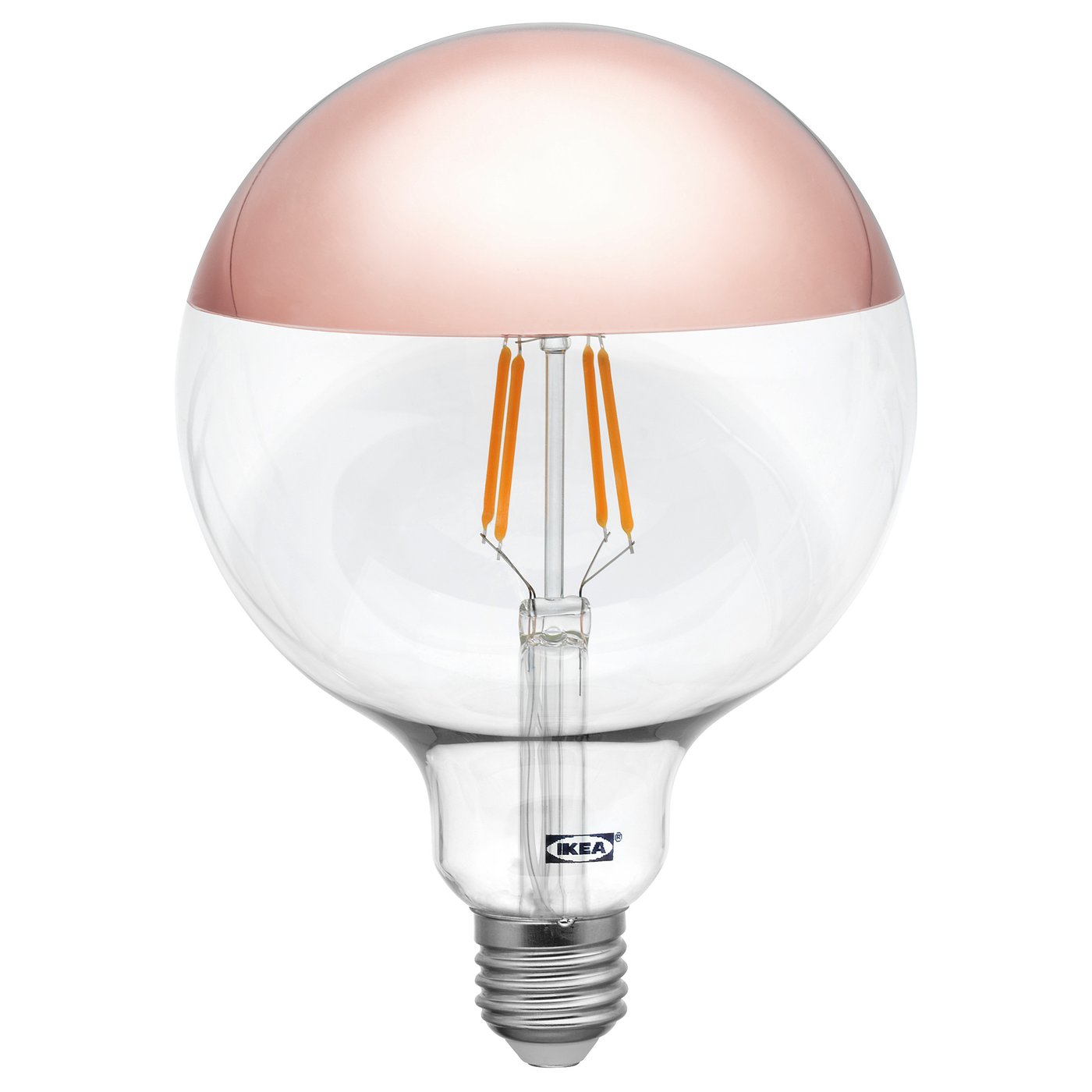 SILLBO Ampoule LED E27 370 lumen, globe, rose doré effet miroir, 125 mm
