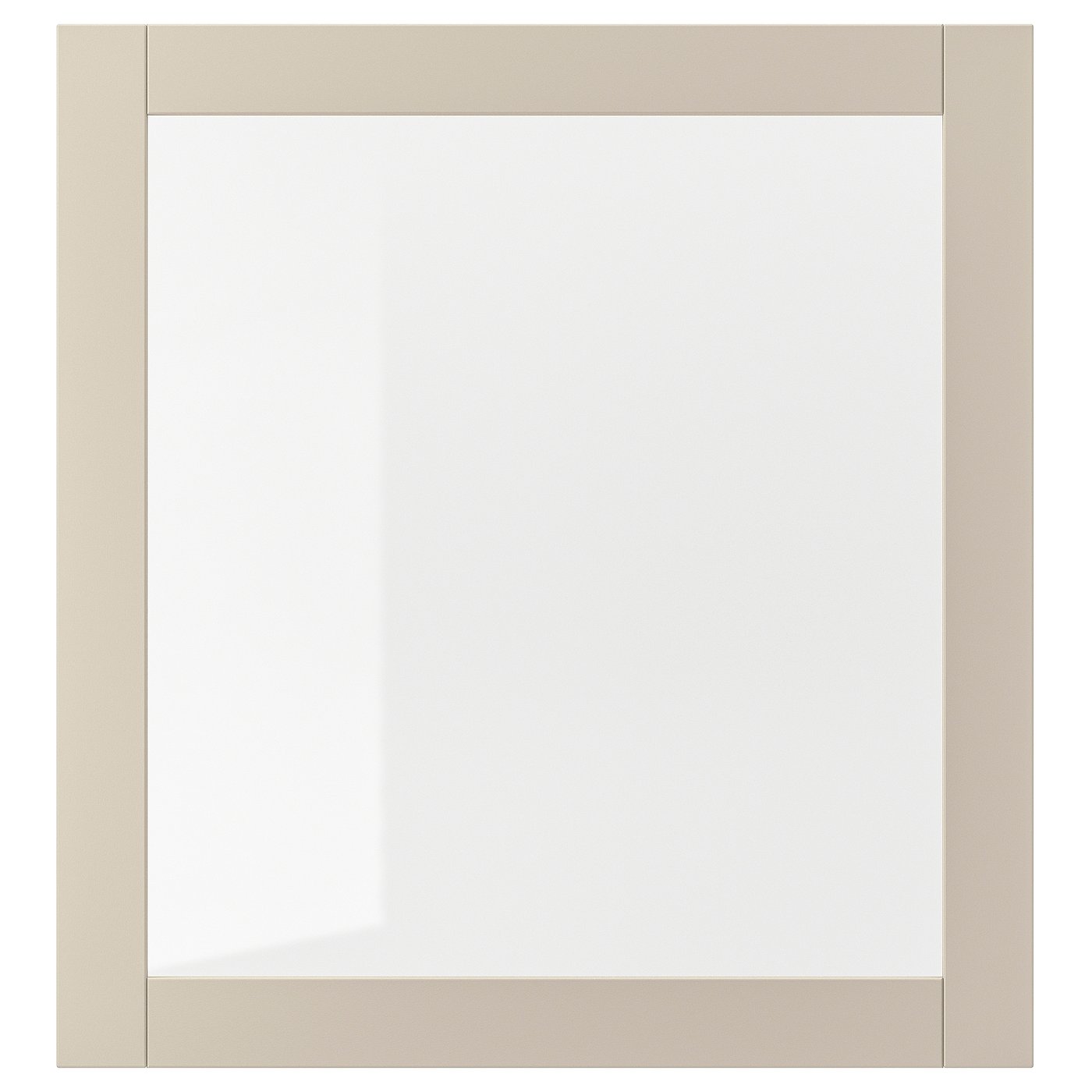 SINDVIK Porte vitrée - beige-gris clair/verre transparent 60x64 cm