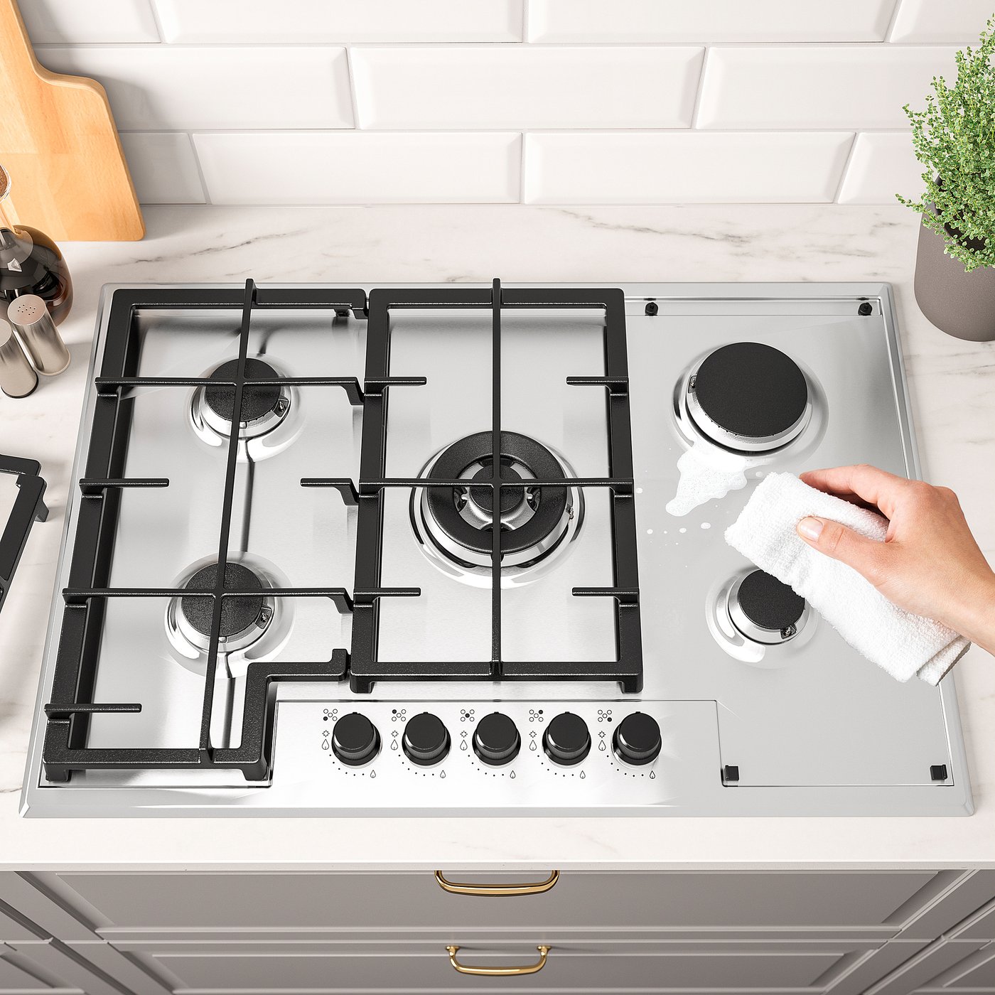 Ensemble De 4 Couvercles De Cuisinière En Inox – 2x 21 Cm Et 2x 17 Cm, Pour Plaques Gaz Ou électriques, Couleur Argent - 12