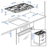 SKÅLAN Plaque de cuisson au gaz, IKEA 500 acier inoxydable, 74 cm