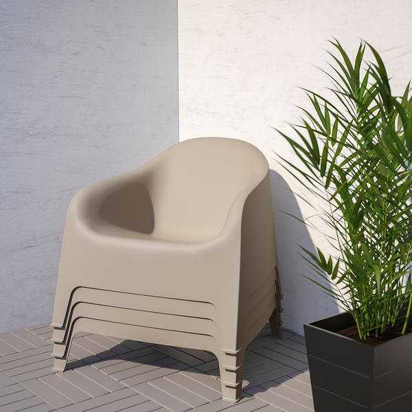 Skarpo Fauteuil Exterieur Beige Fonce Ikea