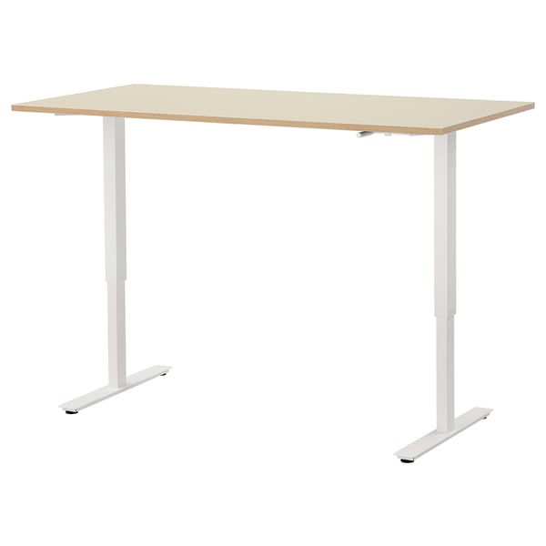 Skarsta Bureau Assis Debout Beige Blanc 160x80 Cm Ikea