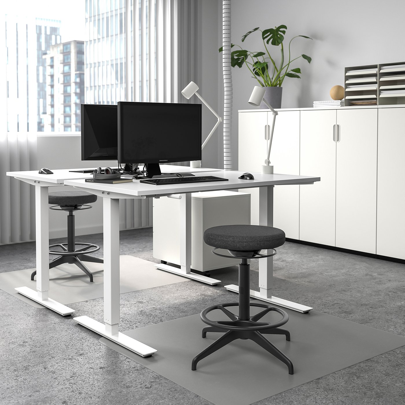 Skarsta Bureau Assis Debout Blanc 120x70 Cm Ikea