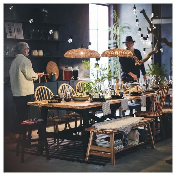 SKOGSTA Banc avec rangement, acacia, 120 cm