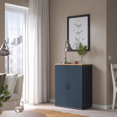SKRUVBY armoire avec portes, bleu noir, 70x90 cm IKEA