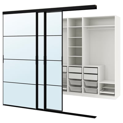 AULI 4 panneaux pour porte coulissante, miroir, 75x201 cm - IKEA