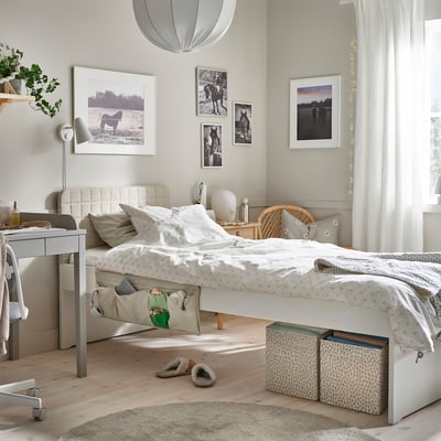 SLÄKT Rangement tissu, beige, 55x33x33 cm