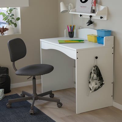 roba Bureau Bébé et Enfant avec Chaise et Espace de Rangement - Pupitre  d'École - Blanc