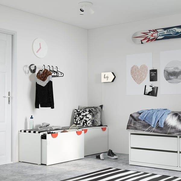 Smastad Banc Avec Rangement Jouets Blanc Blanc Ikea