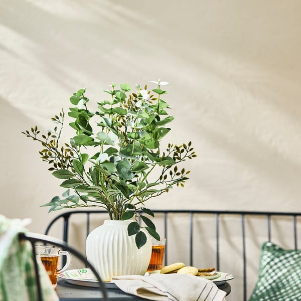 SMYCKA Bouquet artificiel, intérieur/extérieur eucalyptus/vert, 60 cm