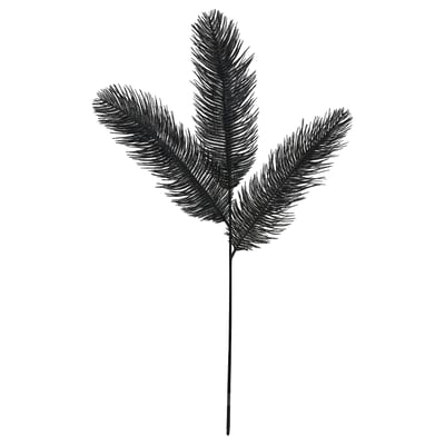 Branche de pin artificiel noir, matériaux recyclés.