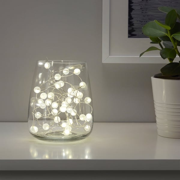 SNÖYRA Guirlande lumineuse LED 40 ampoules, intérieur, à pile