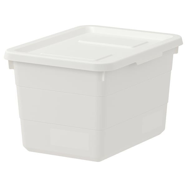 Socker Bit Boite Avec Couvercle Blanc 19x26x15 Cm Ikea