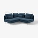 Canapé modulaire bleu moderne, SÖDERHAMN, avec sièges profonds, lignes épurées et pieds métalliques.