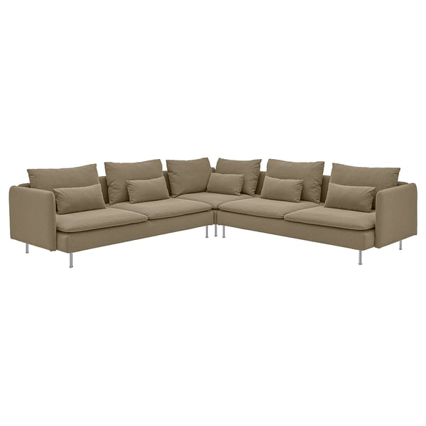 SÖDERHAMN Canapé d'angle, 6 places, Johanneshov brun-beige