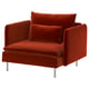SÖDERHAMN Fauteuil, Alhamn rouge-orange foncé