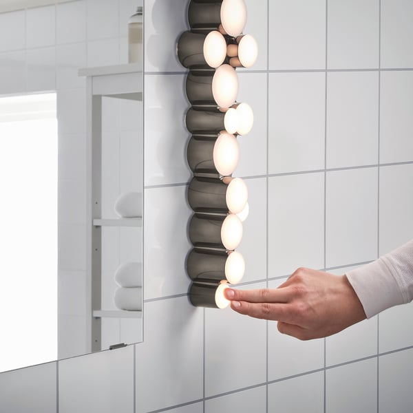 SÖDERSVIK Applique à LED intensité lumineuse réglable, noir chromé IKEA