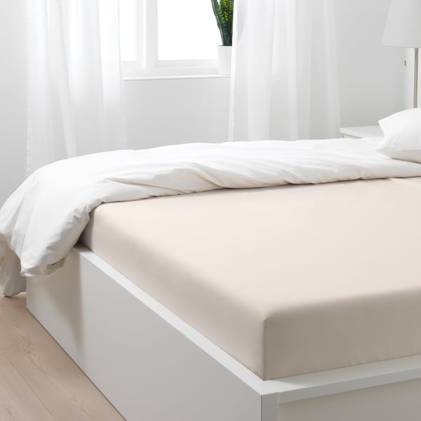 Somntuta Drap Housse Beige Clair 160x200 Cm Ikea