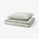 SOLFIBBLA Housse de couette et 1 taie, blanc vert/rayure, 150x200/65x65 cm